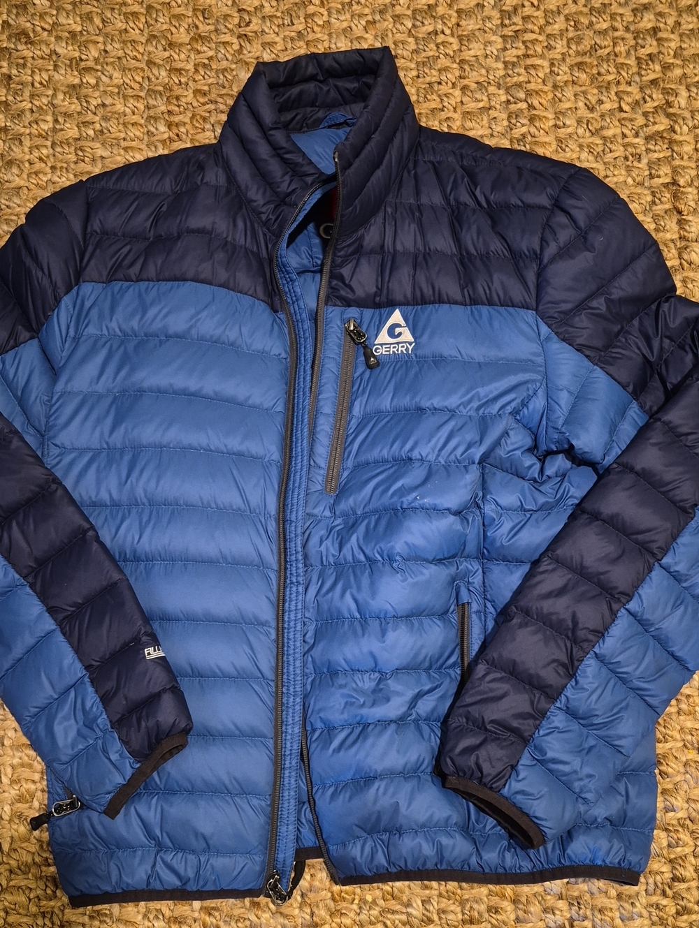 Mens MEDIUM Gerry Weber Two-Tone Navy and Blue Quilted Puffer Jacket